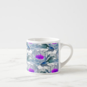 Grey and purple flowers pattern espresso cup