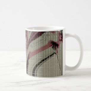 Grey and Red Abstract Art Coffee Mug