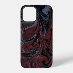 Grey and red abstract painting iPhone 12 case