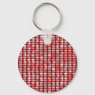 Grey and red blocks key ring