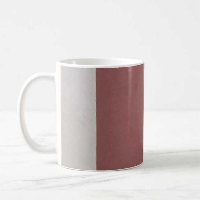 GREY AND RED STRIPED WALLPAPER COFFEE MUG (Left)