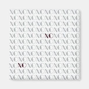 Grey and Red XOXO Magnet