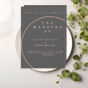 Grey and rose gold  invitation