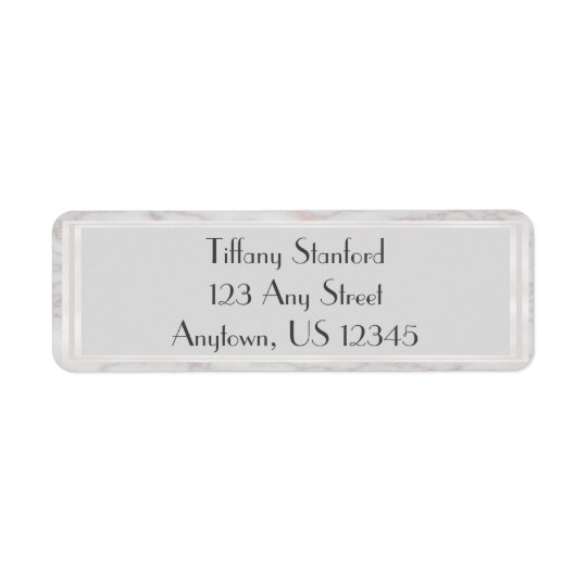 Grey and Rose Gold Marbled | Personalised Return Address Label
