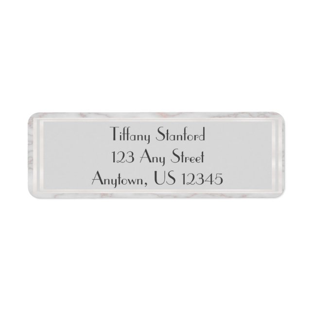 Grey and Rose Gold Marbled | Personalised Return Address Label (Front)