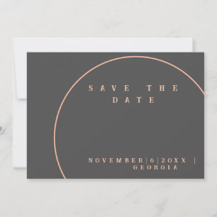 Grey and rose gold  save the date