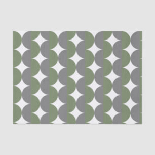 Grey and Sage Green Mid Century Modern Wavy  Tissue Paper
