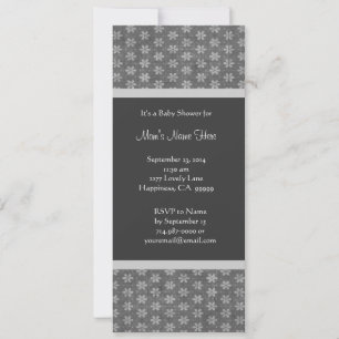 Grey and Silver Damask Baby Shower Invitations