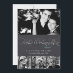 Grey and Silver Frohe Weihnachten Photo Holiday Card<br><div class="desc">Personalise these beautiful and modern Christmas or winter holiday cards with your family photos and personal message.</div>