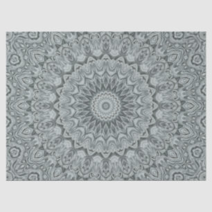 Grey and Silver Mandala Pattern Design Tissue Paper