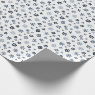 Grey and Silver Snowflakes on White, Christmas Wrapping Paper