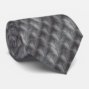 Grey And Silver Tree Abstract Pattern Tie