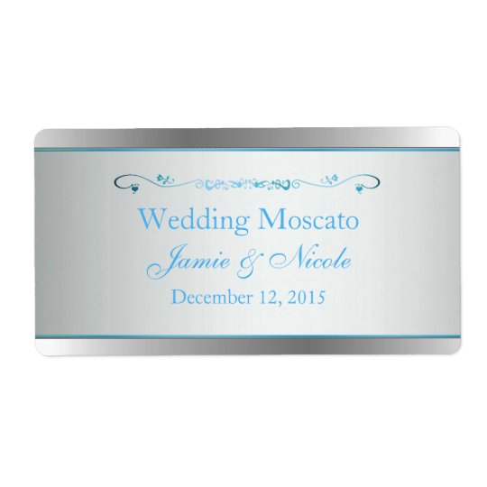 Grey and Silver Wedding Mini Wine Labels