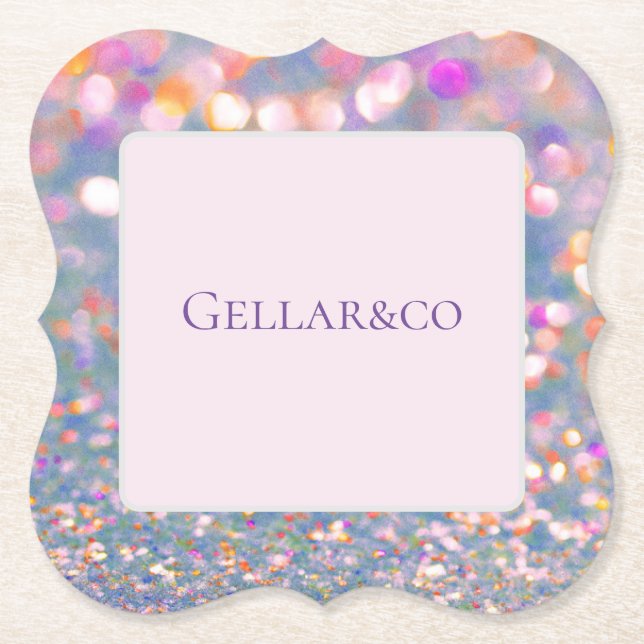 Grey and Soft Pink Confetti Paper Coaster (Front)