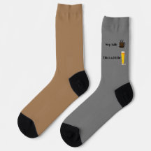 Grey and tan coffee socks