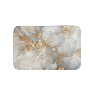 Grey and white alcohol ink bath mat