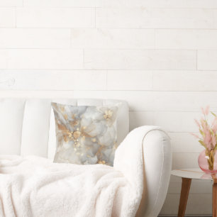 Grey and white alcohol ink cushion