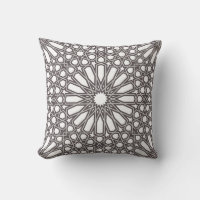Grey and White Alhambra Geometric Pattern