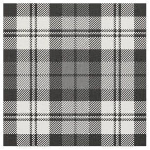 Grey and White Black Watch Tartan Plaid Fabric