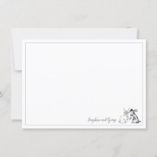 Grey and White Bunny Rabbit Invitation