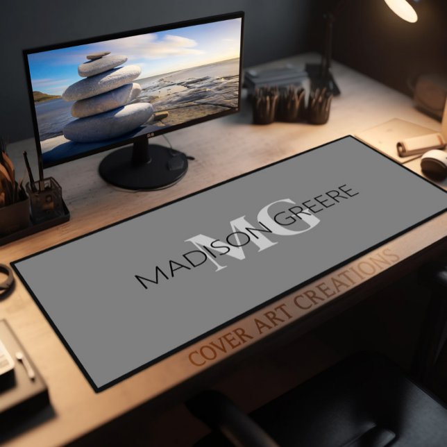 Grey and White Business Professional Desk Mat (Creator Uploaded)