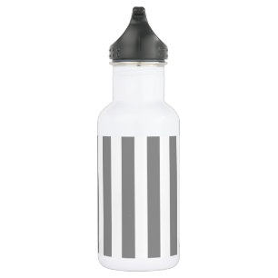 Grey and white candy stripes 532 ml water bottle