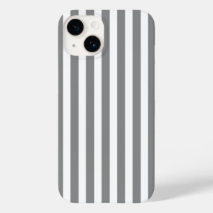 Grey and white candy stripes Case-Mate iPhone 14 case