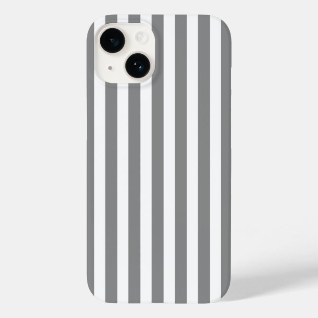 Grey and white candy stripes Case-Mate iPhone case (Back)