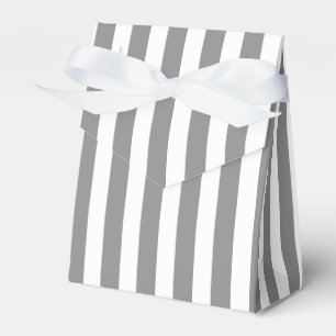 Grey and white candy stripes favour box