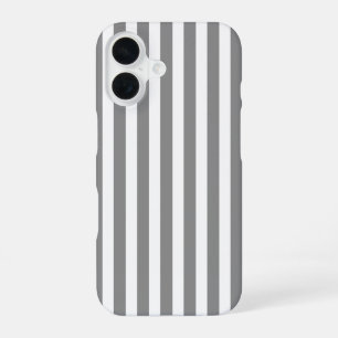 Grey and white candy stripes iPhone 16 case