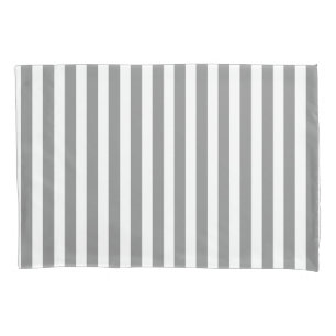 Grey and white candy stripes pillowcase