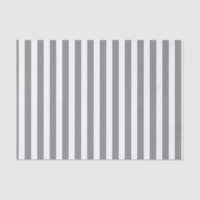 Grey and white candy stripes tissue paper (Front)