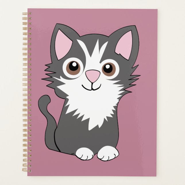 Grey and white cat planner (Front)