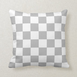 Grey and White Checks Cushion