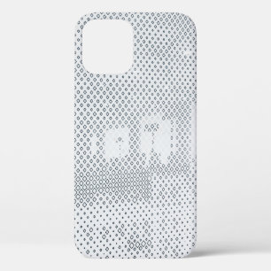 Grey and white chequered textile iPhone 12 case