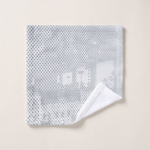 Grey and white chequered textile wash cloth