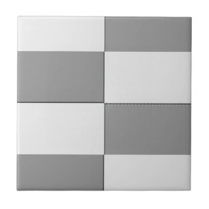 GREY and white Chess board Ceramic Tile