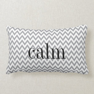 Grey and White Chevron Reversible Emotion Pillow