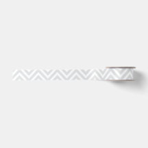 Grey and White Chevron Zig Zag Ribbon
