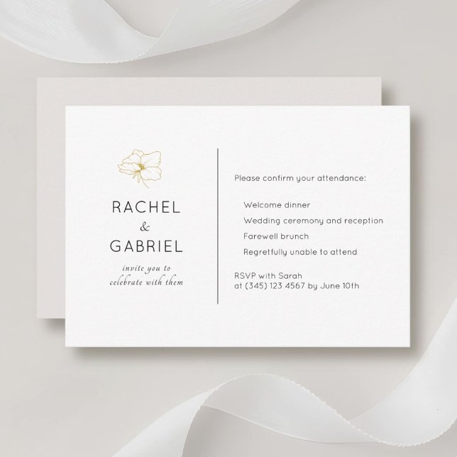 Grey and white | Chic Minimal Wedding RSVP (Creator Uploaded)