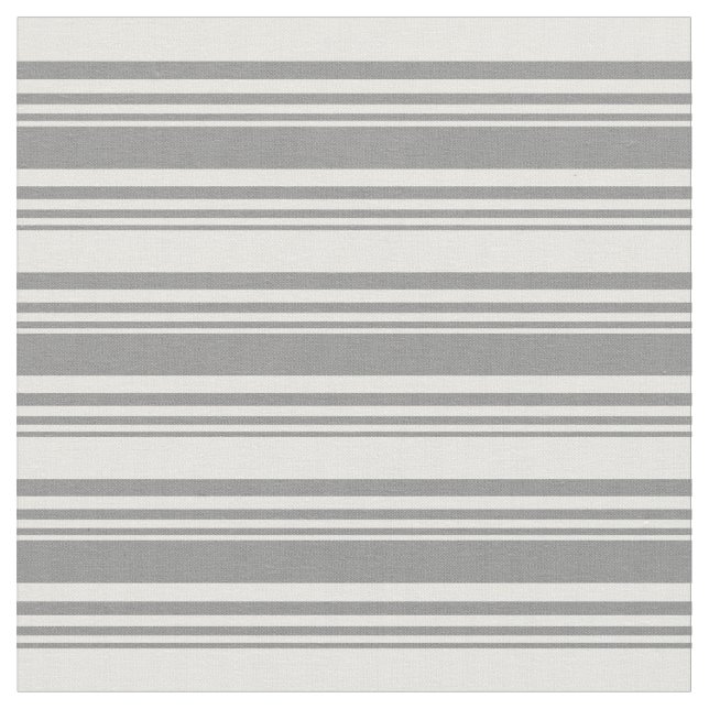 Grey and White Coloured Lines/Stripes Pattern Fabric (Close Up)