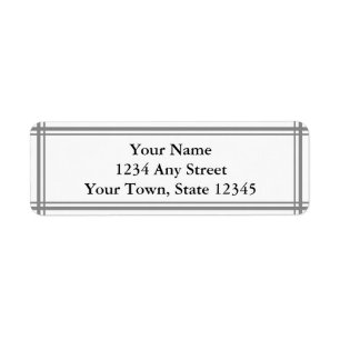 Grey and White Custom Return Address Label