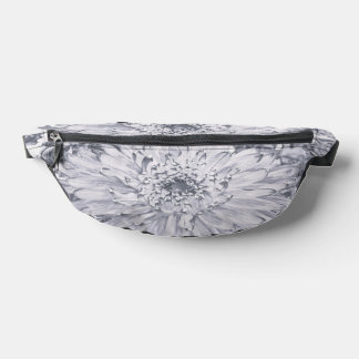 Grey and White Dahlia Flower Bum Bags