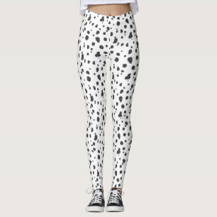 Grey and White Dalmatian Print Leggings