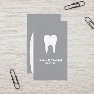 Grey and white dental dentist  business card