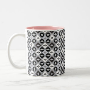 Grey and white designs Two-Tone coffee mug