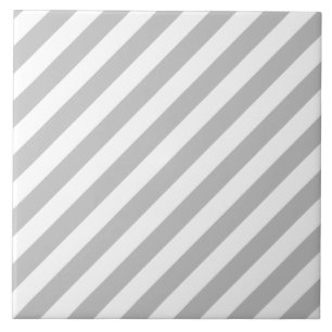 Grey and White Diagonal Stripes Pattern Tile