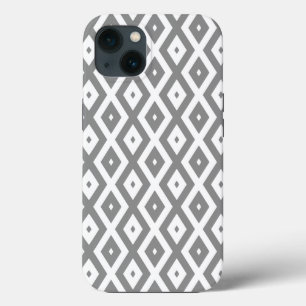 Grey and white diamond pattern Case-Mate iPhone ca 13 Case