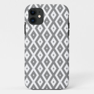 Grey and white diamond pattern iPhone 11 case