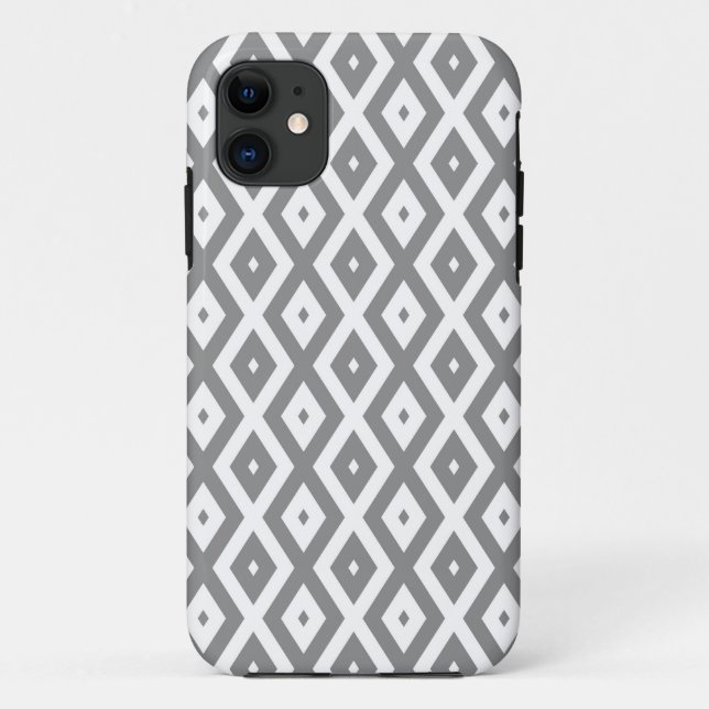 Grey and white diamond pattern Case-Mate iPhone case (Back)
